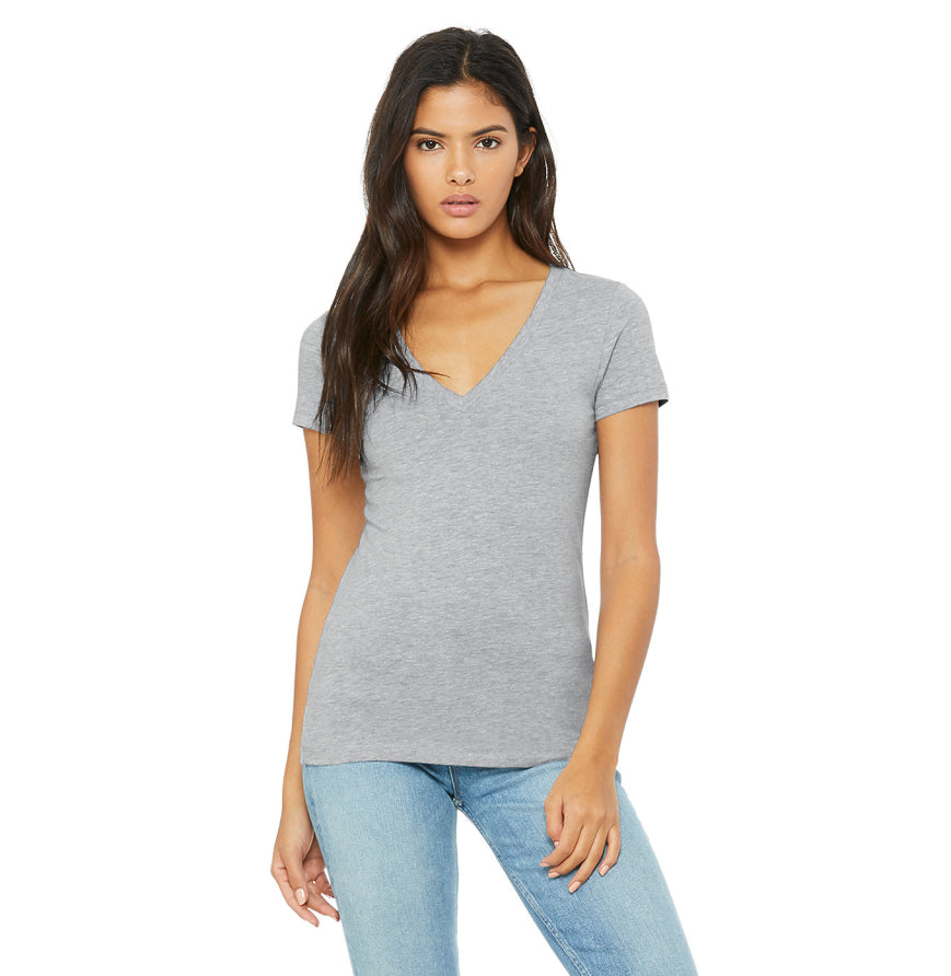 Bella + Canvas  Women's Jersey Short-Sleeve Deep V-Neck T-Shirt