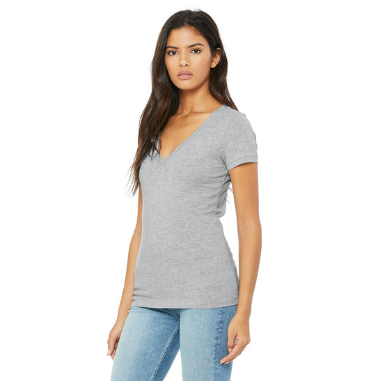 Bella + Canvas  Women's Jersey Short-Sleeve Deep V-Neck T-Shirt