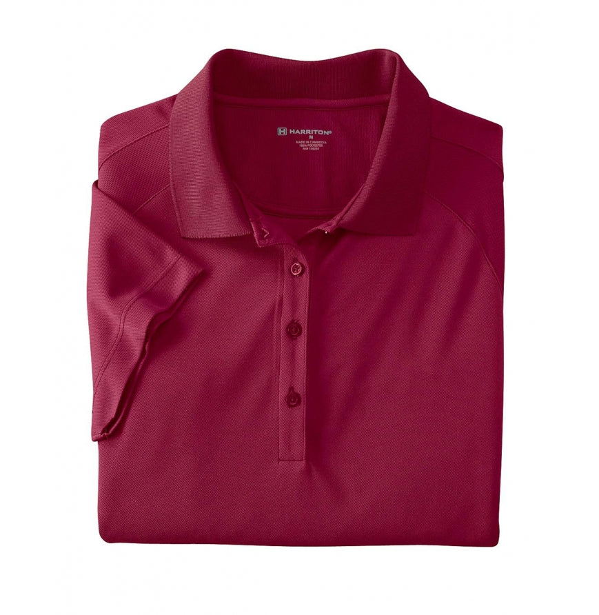 Harriton Women's Polytech Mesh Insert Polo